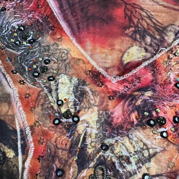 Gorgeous bleu y2k graphic cropped bellsleeve - Picture 7 of 8